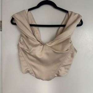 House of CB Cream Crop Top